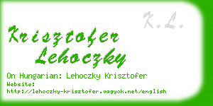 krisztofer lehoczky business card